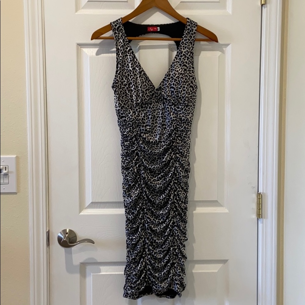 Black and White Leopard Print Dress